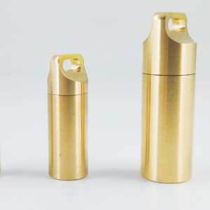 Botella de Medicamentos Táctica y Duradera para Exteriores, Llavero de Latón, Mini Contenedor de Pastillas Impermeable para Primeros Auxilios - Product Image 5