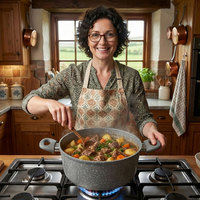 E-TOP Commercial One-Pot Repas Restaurant Marmites De Cuisson En Aluminium Moulé Gris Granit Revêtement Induction Marmite avec Couvercle