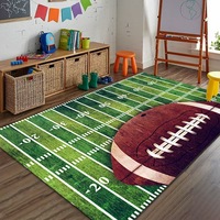 Tapis de sol moderne en polyester fabriqué à la machine pour terrain de football, antidérapant, résistant aux taches, lavable, taille personnalisée, logo, chambre à coucher, vente en gros