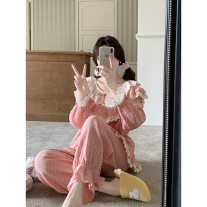 Vêtement d'extérieur en dentelle lourde douce de style princesse rétro en coton <span class=keywords><strong>double</strong></span> fil, quatre saisons, de Corée du Sud - Product Image 2