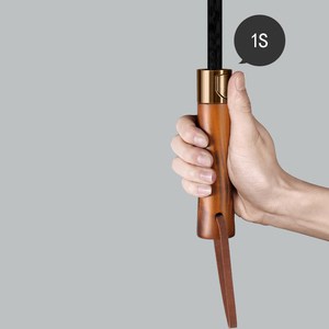 <span class=keywords><strong>Parapluie</strong></span> de golf de luxe pour <span class=keywords><strong>homme</strong></span>, cadeau d'affaires, coupe-vent, imperméable, ouverture automatique, <span class=keywords><strong>parapluie</strong></span> droit <span class=keywords><strong>avec</strong></span> poignée en bois, impression de logo personnalisée - Product Image 4