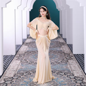 ELLE DANSES Oriental Sexy Violet Danse Du Ventre Costume Performance Porter Avec Perle Pendentif pour Femmes Adultes Danseurs Studios Spectacles - Product Image 6