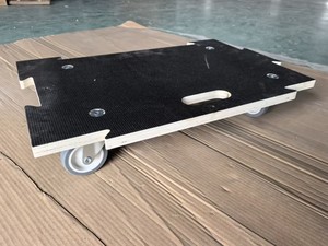 Chariot à roulettes 4 roues robuste, chariot à plateforme en bois connectable, capacité de charge de 441 lb, transpalette en bois, déplaceur de meubles en bois - Product Image 4
