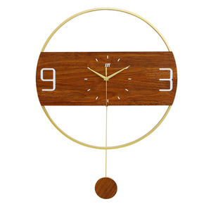 <strong>Clocks</strong> Metal Wood Wall <strong>Clock</strong> Modern Design Farmhouse Decor Wall Decorations Living Room Wall Watch <strong>Vintage</strong> - Product Image 1