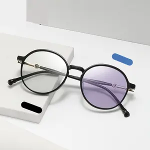 Nouveau rétro rond Anti-lumière bleue bloquant optique mode unisexe anti-rayon bleu lunettes pour les yeux montures lunettes 2021