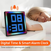 Écran LED programmable haute résolution LOY, horloge de décoration d'ambiance de bureau, panneau de pixels, écran LED intelligent DIY, lumière