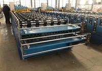 Machine de formage à froid de tôles de toiture profilées en tuiles ondulées et trapézoïdales TR4 TR5 à double couche de haute qualité