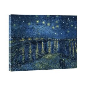 Moderna <span class=keywords><strong>notte</strong></span> <span class=keywords><strong>stellata</strong></span> incorniciata sopra il Rhone famosi dipinti ad olio riproduzione da Van Gogh figura & ritratto - Product Image 1