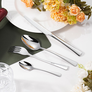 Sang Trọng Dao kéo thép không gỉ ngã ba Dao Muỗng Bạc Set nhà hàng đám cưới Flatware Set - Product Image 4