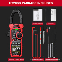 Multimeter Digital Clamp Presisi Tinggi Habotest Ht208A/D AC DC Meter Lintas Batas untuk Mengukur Arus, Resistansi, dan Temperatur