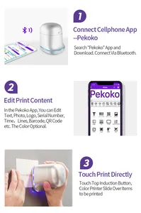Pekoko mini tenuto in mano portatile a getto d'inchiostro della stampante digitale più piccola stampante a colori per la tecnologia mobile data stampante