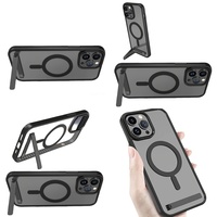 Casing Magnetik Transparan dengan Holder untuk iPhone 15 14 13 12 Plus 11 16 Pro Max 17 Air, Sublimasi untuk Cover iPhone