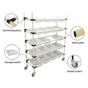 Mới 16 giỏ nghiêng Thiết bị phân loại kho phẳng, nhà máy xe công cụ di động, Kệ hậu cần thương mại điện tử - Product Image 2