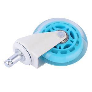 Roulettes de remplacement en caoutchouc transparent bleu de 75 mm (3 pouces) pour chaises de bureau, silencieuses, en acier, vente en gros, directement de l'usine - Product Image 4