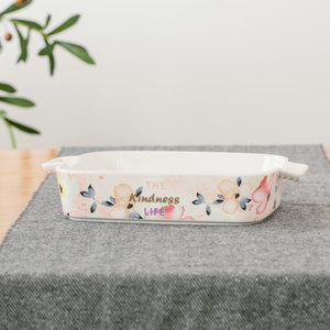 Bán Buôn Kích Thước Lớn Baking Tấm Món Ăn Cá Nhân Gốm Bakeware Với Xử Lý - Product Image 2