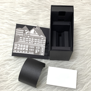 Caja de Reloj Negra de Lujo con Interior de Cuero Sintético, Estuche Protector Rectangular para Relojes Mecánicos, Empaque para Regalo - Product Image 4
