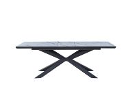 Table à manger extensible moderne de luxe en métal et verre trempé, réglable, pour 4 à 8 personnes, meubles de maison