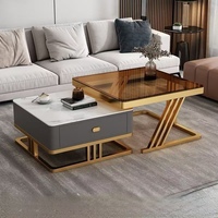 Table Basse Convertible en Bois, Style Moderne et Durable, Simple et Luxueuse, Meuble Portable pour Salon