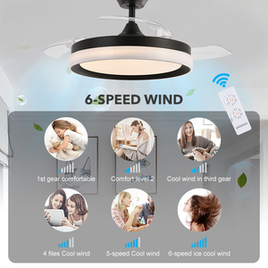 Ventilateur de plafond rétractable à 3 pales en ABS avec lumière LED pour salon et salle à manger, modèle ES1531A - Grande Vente - Product Image 2