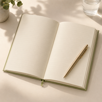 Carnet de notes personnalisé Dreamer Journal, couverture rigide en lin, beige et vert bicolore, dorure à chaud, minimaliste, cadeau littéraire, OEM ODM en gros