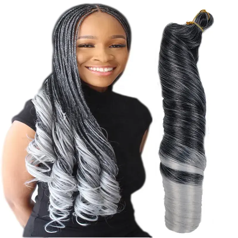 Loose Wave Spiral Curls French Curly Wig Synthetic Crochet Braid Pony Style Fluffy Bouncying Silky Braiding Hair Extension