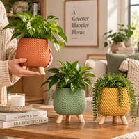 Pot de plante créatif personnalisé avec pieds, imprimé en 3D, jardinière décorative pour plantes succulentes, fleurs, décoration intérieure