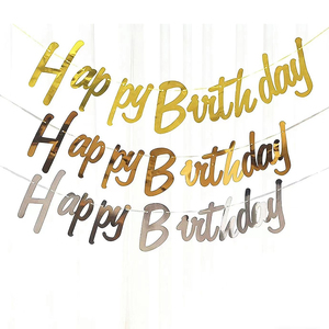 Bannière d'anniversaire en papier personnalisée, décoration de fête personnalisée, guirlande de drapeaux suspendus pour célébration de joyeux anniversaire - Product Image 4