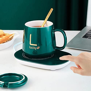 Calentador de Té USB Rosa de Cerámica con Termostato a 55 Grados, Taza Calentadora de Agua con Carga Inalámbrica, Tipo Botella para San Valentín - Product Image 6