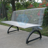 Banc de parc extérieur moderne en acier galvanisé et aluminium - Durable, résistant à l'eau, écologique