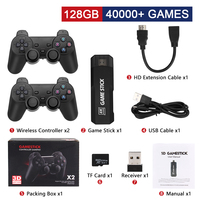 Console de jeu vidéo TV Game Stick 4K HD avec 128 Go intégrés, 40 000 jeux rétro, console de jeu portable pour PS1/PSP/GBA/N64/SEG