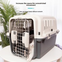 Caisse de transport pour animaux de compagnie légère et personnalisable en plastique, pour chiens et chats, idéale pour les voyages en extérieur, transporteur portable, boîte de transport pour animaux approuvée par les compagnies aériennes