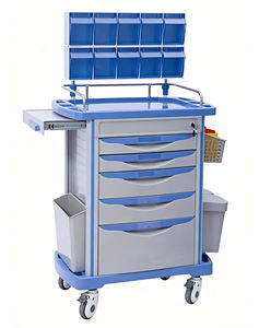 병원 응급 의료 트롤리 마취 병원용 ABS 플라스틱 및 금속 가구가있는 간호 의학 트롤리 - Product Image 2