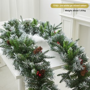 PE crypté blanc flocage décoration fleurs artificielles guirlande de noël pour hôtel centre commercial fenêtre porte Arrangement suspendu décor - Product Image 6