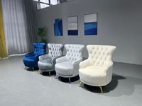 Fauteuil d'appoint en velours blanc capitonné à dossier haut avec pieds dorés, vente en gros, directement de l'usine, personnalisable, fournisseur OEM