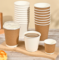 Gobelets à double paroi jetables personnalisables, écologiques, compostables, gobelets en papier pour boissons chaudes à emporter