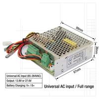 SCP-35 Seri 35W Catu Daya Pengaman 13.8V/27.6V Output Tunggal dengan Pengisi Daya Baterai SMPS Tanpa Interupsi untuk CCTV
