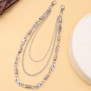 Stainless Steel Multi Layer Metal Pants <b>Chain</b> Hip Hop Punk Style <b>Waist</b> <b>Chain</b> For Men Street Fashion Accessory - Product Image 4