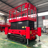 Ağır Hizmet Tipi Paletli Makaslı Platform 14m 16m 450kg 500kg Kendinden Tahrikli Elektrikli Havadan Çalışma Platformu Köprü Bakımı İçin