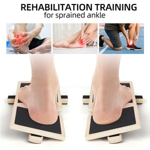 Corrección de postura Tobillo de madera Equilibrio Wobble Board Entrenador de estiramiento de pies para fisioterapia Deportes Pizarra promocional - Product Image 2