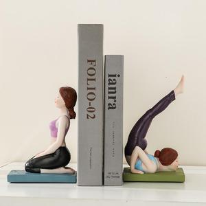 Sujetalibros de estilo caprichoso moderno de tendencia 2025, figurita de resina para chica de <span class=keywords><strong>Yoga</strong></span>, estante de adorno minimalista elegante, <span class=keywords><strong>libro</strong></span> de tendencia - Product Image 2