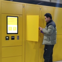 Yüz Tanıma Özellikli, Parmak İzi ve PIN Kodlu Bölmeli, Dayanıklı Çelikten Üretilmiş Elektronik Bagaj Dolapları