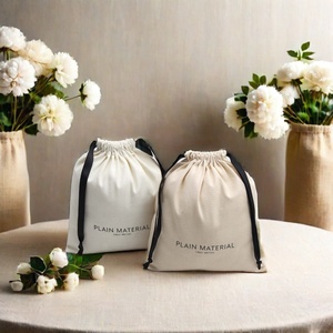 Bolsa de lona de algodón ecológica personalizada, bolsa de compras con cordón, zapatos naturales, ropa, bolso, bolsas de almacenamiento para el polvo - Product Image 1
