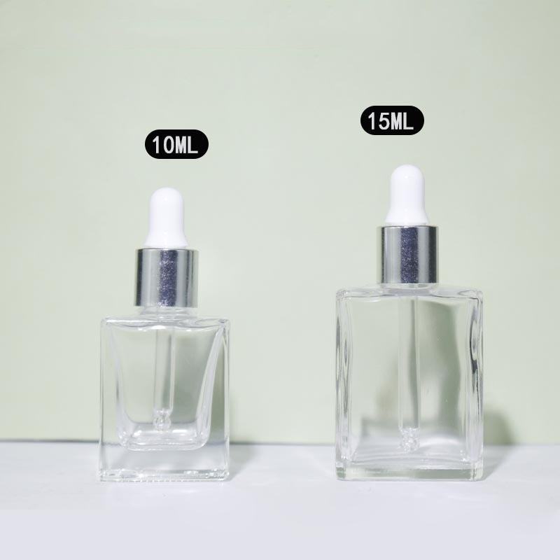 Clear bottle  with silver dropper head