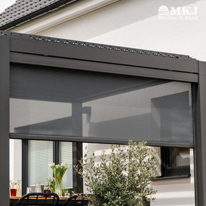 Ngoài trời Patio màn hình dù để che nắng Con lăn Rèm nhựa Điện khung Windproof rèm cửa - Product Image 2