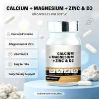 Complément Alimentaire OEM Multi-Vitamines D3 pour les Os et les Articulations, Complexe Calcium Magnésium Zinc en Comprimés pour Adultes, Soutien Immunitaire
