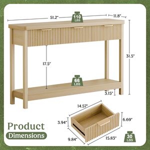 Console moderne en bois SENYU avec étagère de rangement pour entrée et salon - Product Image 3