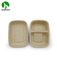 Contenants alimentaires rectangulaires en bambou pour micro-ondes de 750 ml avec couvercle, marque Harvest, modèle CR750, à un seul niveau