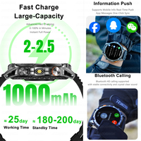 YK16 Baterai Kapasitas Super 1000mAh Jam Tangan Pintar GPS Luar Ruangan Pria Kompas 3ATM Tahan Air HD Panggilan BT Layar 1.7 Inci Jam Tangan Pintar Baru