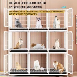 Üreme kafesi kedi kafesi kapalı üreme kafesi Pet Shop Cattery Foster kafes bölüm küçük köpek ile çok katmanlı - Product Image 5