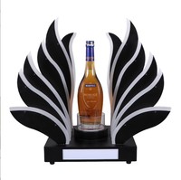 Présentoir de bouteilles LED rechargeable avec logo personnalisable, vitrine de bouteilles de vin rétroéclairée en acrylique